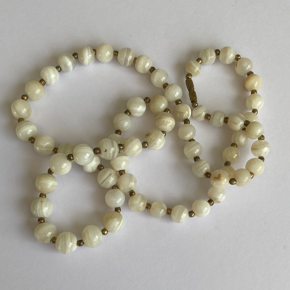 Vintage White Bead Necklace
